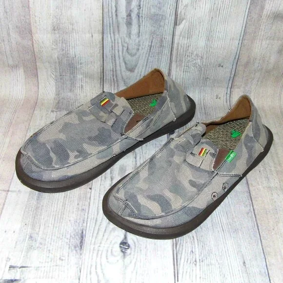 SANUK Kingston Jute Camo Slip On Loafers Mens Size 10 - Picture 3 of 7